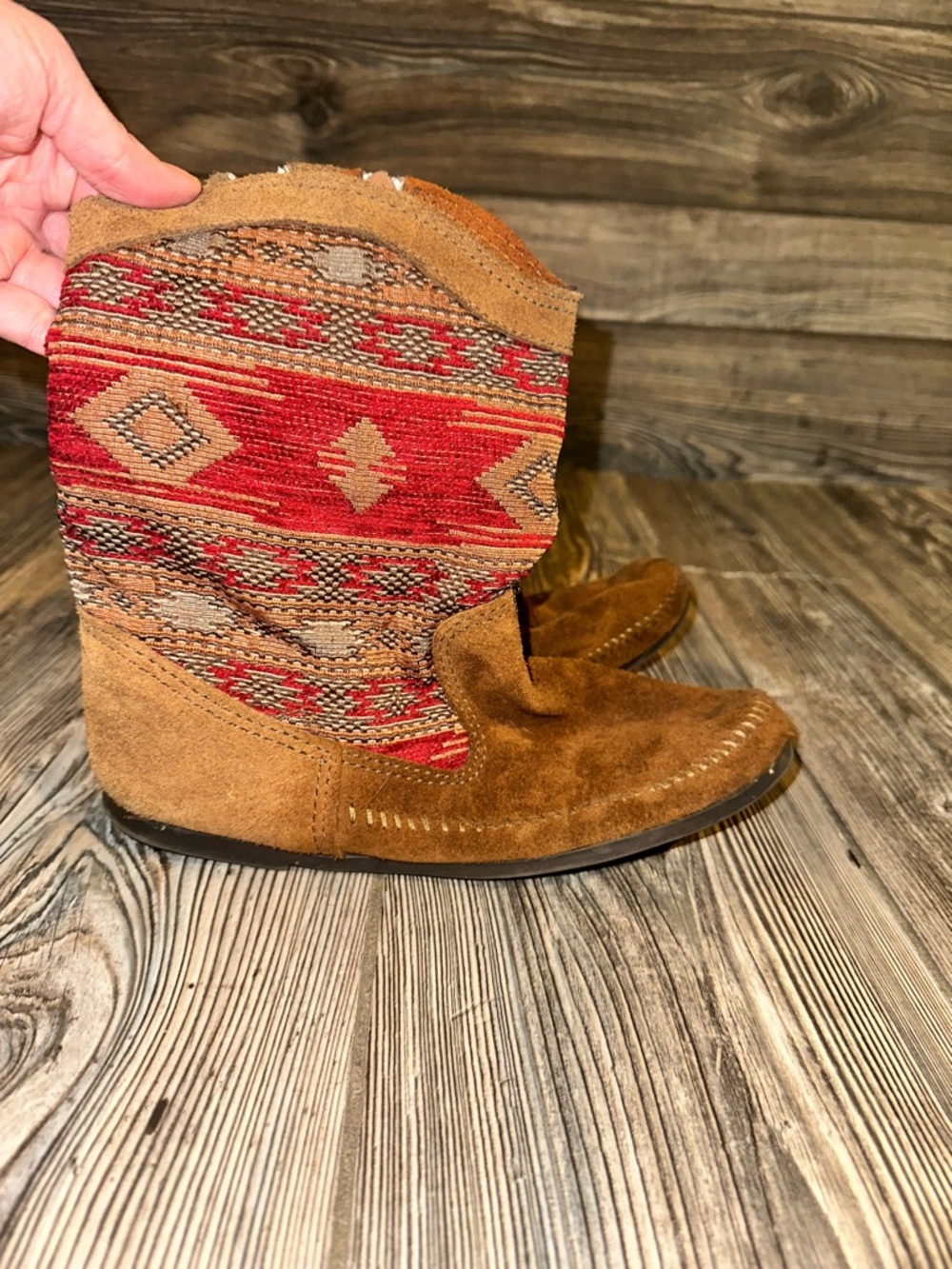 Minnetonka Baja Tapestry Boots Boho Western Line Dancing Festival Fairy Size 8 - Picture 6 of 7